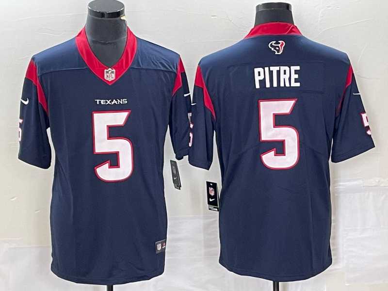 Mens Houston Texans #5 Jalen Pitre Navy Blue 2022 Vapor Untouchable Stitched Nike Limited Jersey
